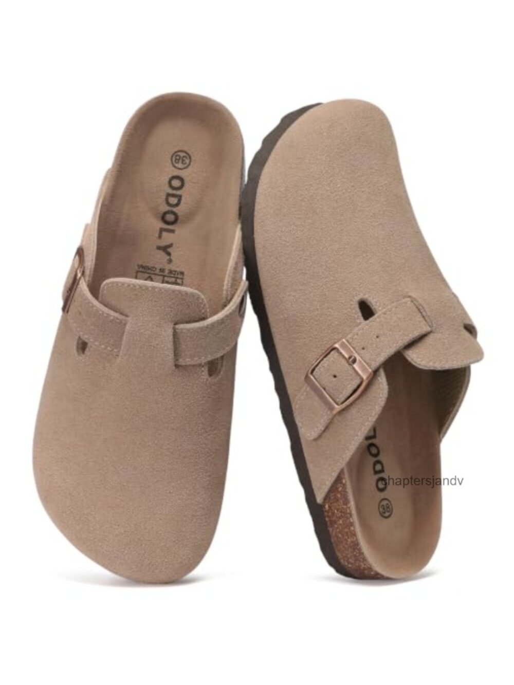Genuine Suede Clogs Cork Footbed Arch Support Mules
